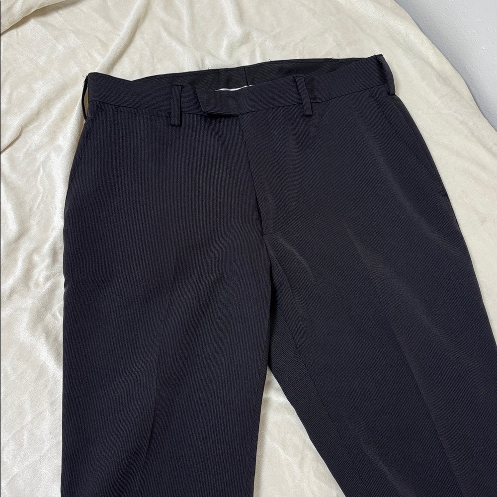 Men’s Black and White Pinstripe Dress Pants
